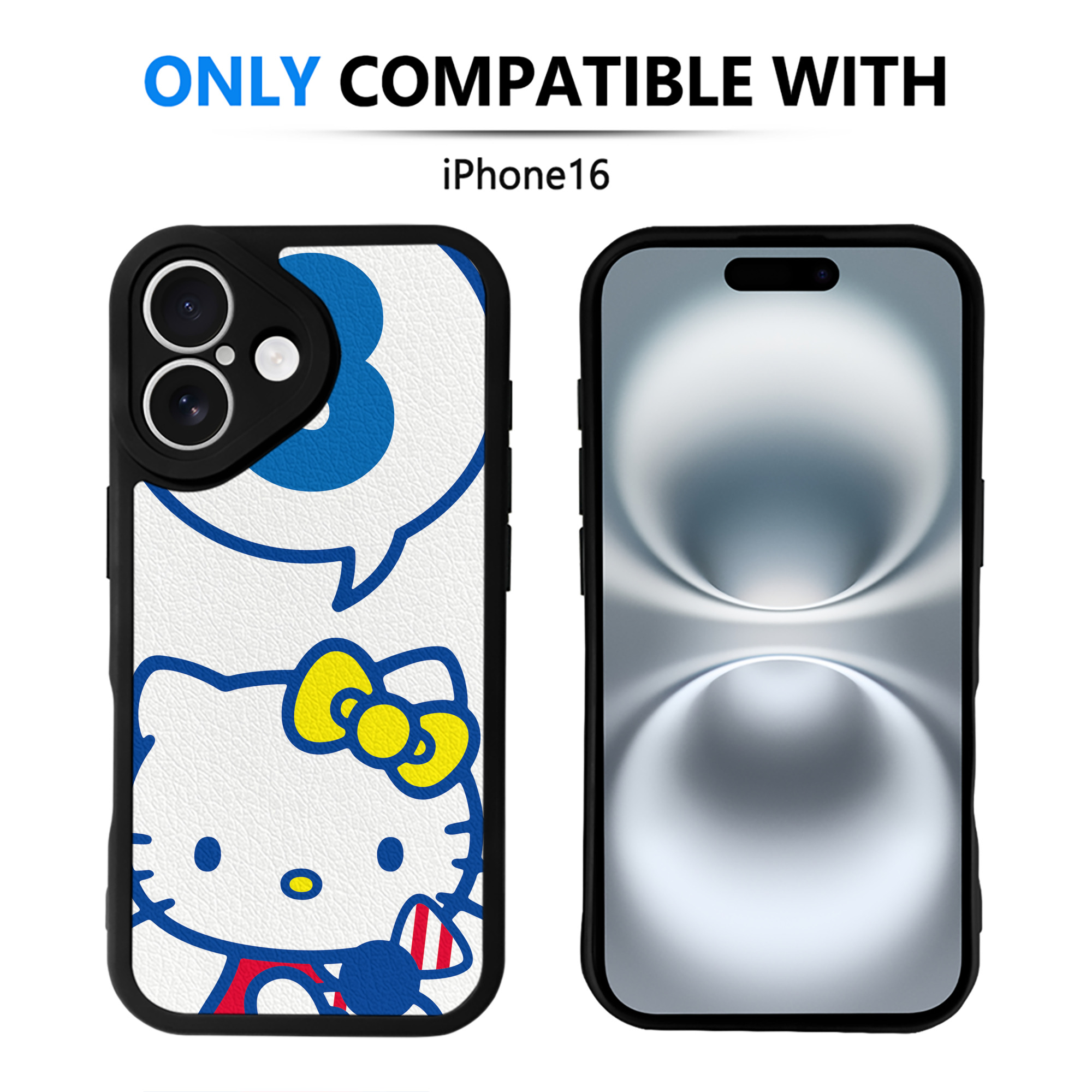 （画像用） Hello Kitty ハローキティ 【iPhone 16シリーズ対応】シリコンスマホケース（レザー調） 材質：シリコン